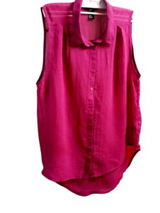 H&M Tank Top  Sheer Button-up Sleeveless S