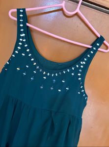 citerin Green Mirror Work anarkali kurta set