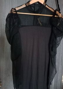 Black Net Sleeves Dress