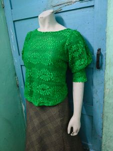 Green Lace Top