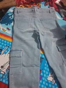 A Grey Color Denim Cargo