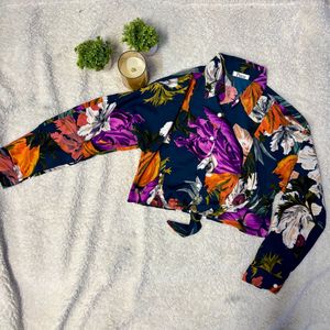 Multicoloured Floral Crop Top