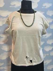 Distressed Cream T-Shirt