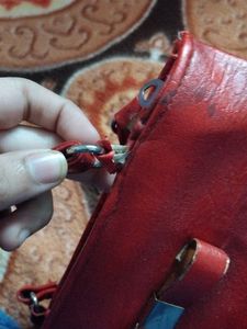 Red Handbag with Bow Detail