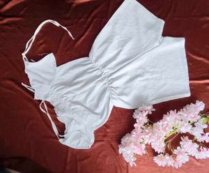 White Off-Shoulder Romper