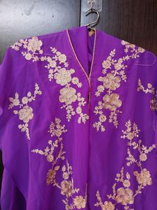 Purple Ethnic Semi Stitched Suit💜
