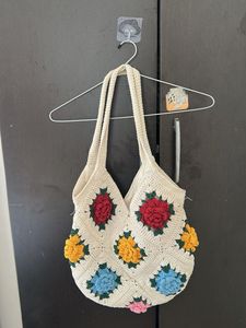Handmade Crochet Granny Square Tote