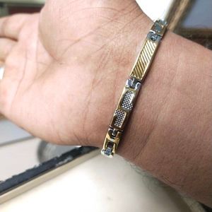 Italian Silver Bracelet with Premium Gold Polish