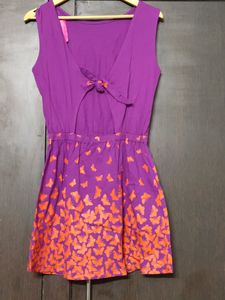 Stylish Back Purple Dress