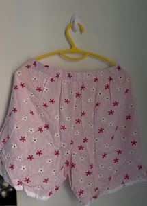 Pink Casual Cotton Shorts