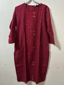 Max Maroon Straight Kurtha