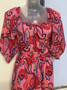 Tokyo Talkies Branded Paisley Print Dress