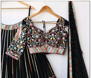 Embroidered black Lehenga
