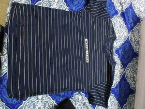 Blue And Black Slim Fit T- Shirts