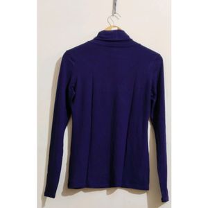 Navy Blue Turtle Neck Top