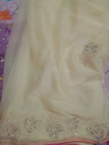 Lime Colour Chiffon Saree