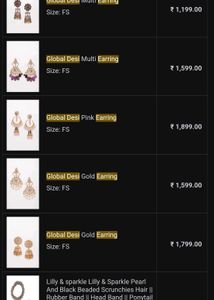 Global Desi Purple Beads Kundan Drop Chanbali