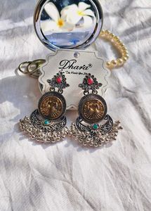 Dhara Peacock Coin Earrings