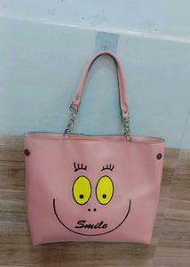 Cute Pink 'Smile' Tote Bag