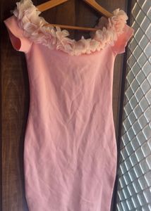 Pink 3d flower Dress