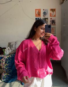 Pink Knit Cardigan