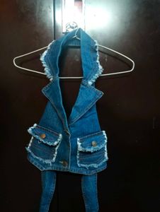 Denim Corset Tie-up Top
