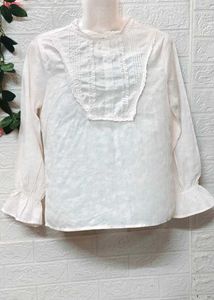 SizeS/M 🎁Buy 2 Get 1 Free 🎁White Lace Trimmed Bl