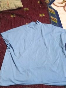 Light Blue V-Neck Top