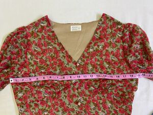 Floral Print Ruffle Blouse Bust 36