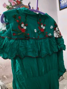 Green Embroidered Dress
