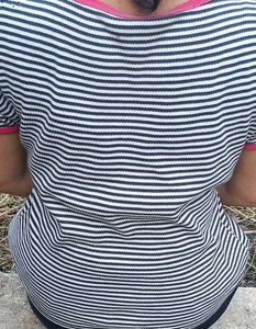 Striped Tee with Pink Trim