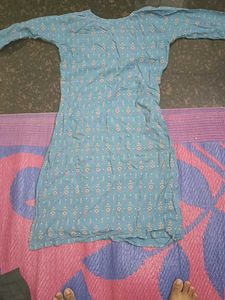 Blue Geometric Print Kurti