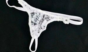 Men&#39;s White Lace G-string Thong