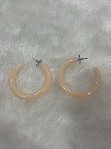 Cream Hoop Earrings