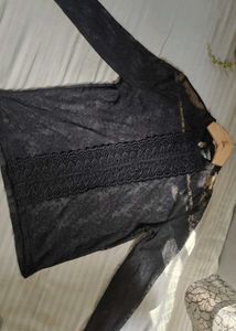 Black Lace Long Sleeve Top