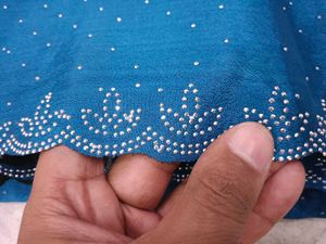 Elegant Teal Embellished Saree