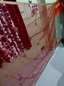Net Pallu Red Saree❤️
