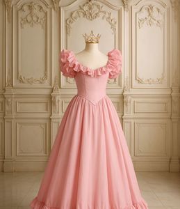 Pink Ruffle Gown