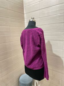 DKNY IMPORTED  Purple Knit Cardigan