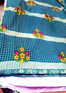 Floral Embroidered  saree