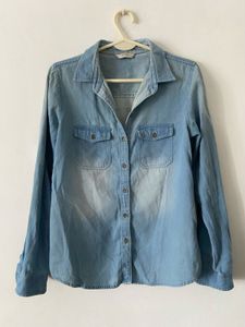 Ms.Taken Women Blue Regular Fit Casual Denim Shirt
