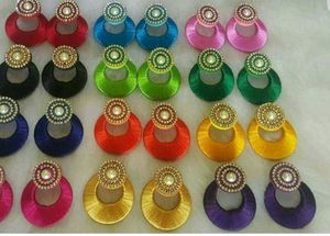 Colorful Silk Thread Earrings