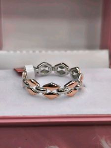 Silver & Rose Gold Tone Fashion Ring