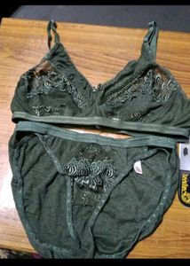 Green Bra &amp; Panty Set