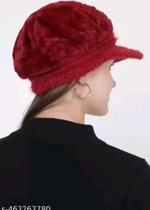 Red Beret Hat with Bow