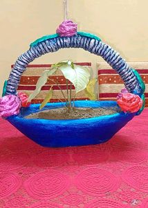 Hand Made Cement Planter Pot Basket