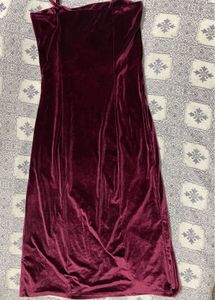 Burgundy Velvet Mini Dress