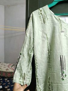 Green Printed Kurta