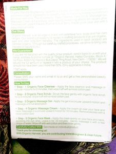 Organic Harvest Facial Kit And Free Eyebrow Thread
