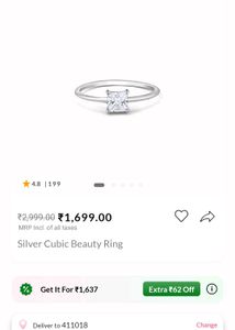 Giva 925 Silver Cubic Beauty Ring